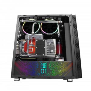 Carcasa Gaming Segotep Fenix, USB 3.0, Panou transparent, MiddleTower, Vent. 3x 120mm RGB - Img 4