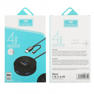 Hub Earldom USB 2.0, 4 porturi, OTG, diferite culori - Img 2