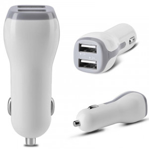 Incarcator auto SSK SDC220 , 2x USB, 2A, Alb - Img 1