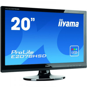 Monitor LED 20" IIyama ProLite E2078HSD-GB1, Grad A, 1600x900, 5ms, Cabluri incluse - Img 1
