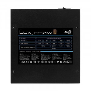 Sursa Aerocool 650W LUX, 5x SATA, 3x Molex, 2x 6+2 pin PCI-E, 80+ Bronze, PFC activ - Img 4