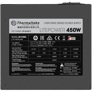 Sursa Thermaltake Litepower GEN2 450W, 4x SATA, 4x MOLEX, 2x 6+2 pin PCI-E, PFC activ - Img 4