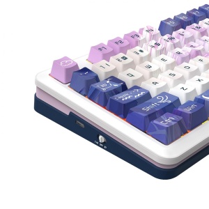 Tastatura gaming mecanica Bluetooth cu si fara fir Redragon Cyrus Pro Anime alba iluminare RGB - Img 4