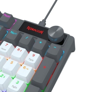 Tastatura gaming mecanica Redragon Caesura neagra cu bleumarin iluminare Rainbow switch-uri rosii, - Img 3