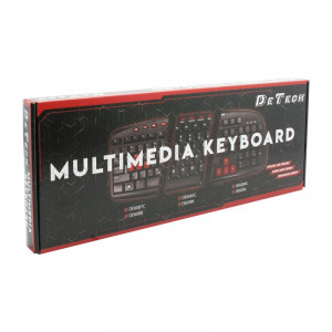 Tastatura multimedia DeTech DE6085, USB, Chirilica, butoane multimedia, negru - Img 2