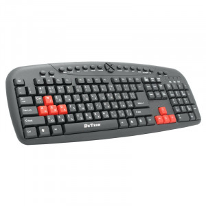 Tastatura multimedia DeTech DE6087, USB, Chirilica, negru - Img 1