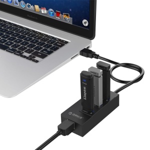 Adaptor retea Orico HR01-U3 PRO Gigabit cu HUB USB 3.0 negru - Img 2
