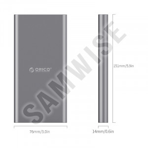 Baterie externa Orico T1, 10000mAh, 1x USB, 1x USB-C, Negru - Img 3