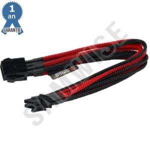 Cablu componente Orico 8-pin ATX Male - 8-pin ATX Female, 0.3m, negru rosu sleeved - Img 1