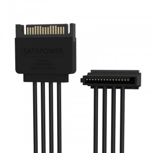 Cablu componente Orico SATA Male - 3x SATA Female Power Extension Cable Black - Img 2