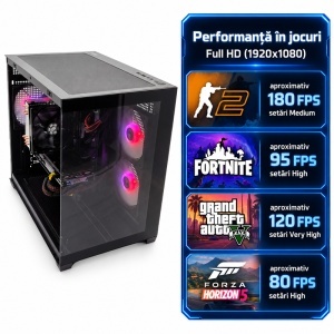 Calculator Gaming Aura V36, Intel Core i5-8500 3.0GHz, ASUS PRIME B360M-C, 16GB DDR4, SSD NVMe 256GB, HDD 1TB, EVGA GTX 1080 8GB GDDR5X - Img 2
