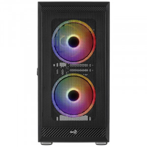Carcasa Gaming Aerocool Graphite V2 neagra, MiddleTower, USB 3.0, Panou transparent - Img 3