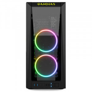 Carcasa Gaming Gamdias M1A, MiddleTower, USB 3.0, Panou transparent, Vent. 2x 120mm LED RGB - Img 3