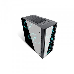 Carcasa Gaming Inaza Black Ship, USB 3.0, 4x 120 mm RGB Led, Panou transparent - Img 2