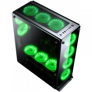 Carcasa Gaming Redragon Ironhide Black, USB 3.0, Vent. 6x 120mm, controller RGB cu telecomanda - Img 3