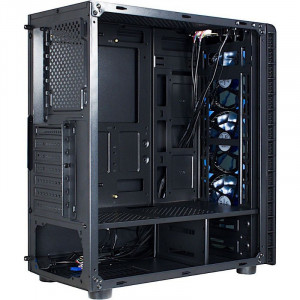 Carcasa Inter-Tech CXC2 Black, USB 3.0, Vent. incluse 3x 120mm LED Albastru - Img 5