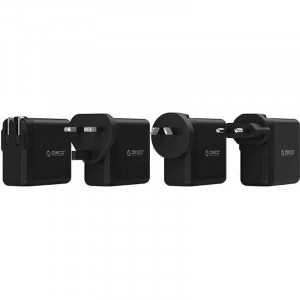 Incarcator retea GSM Orico DSP-4U Wall Charger, 4x USB, adaptor UK, AU, EU, Negru - Img 2