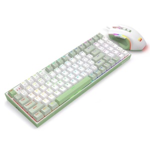 Kit tastatura mecanica si mouse Redragon Ultimate Gaming Rig albe iluminare RGB - Img 4