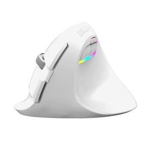 Mouse wireless si bluetooth Delux M618 mini alb pentru stangaci, Open Box