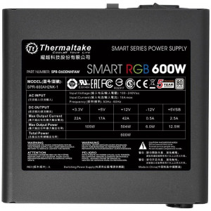 Sursa Gaming Thermaltake Smart Iluminare RGB 600W, 6x SATA, 3x MOLEX, 2x 6+2 pin, PFC activ - Img 3