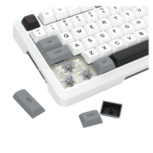 Tastatura gaming mecanica Bluetooth cu si fara fir Redragon Bragi Pro alba cu gri - Img 4