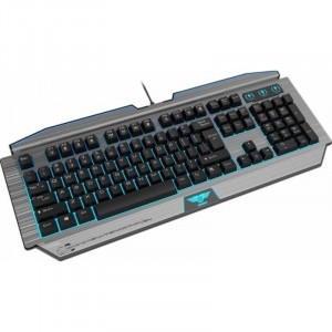 Tastatura Gaming Newmen GM100 Iron-Gray KB-900-SL, 12 Taste Multimedia, Iluminare LED, USB - Img 1