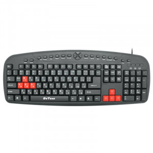 Tastatura multimedia DeTech DE6087, USB, Chirilica, negru - Img 2