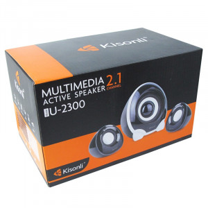Boxe Kisonli 2.1 U-2300, 5W+2x 3W, alimentare USB, 1x jack 3.5mm, Negru - Img 2