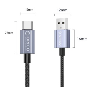 Cablu USB Orico GQA15 15W USB Type-A - USB Type-C 2m negru - Img 2