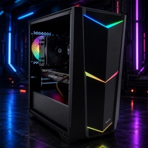 Calculator Gaming Ares V6, AMD Ryzen 5 2400G 3.6GHz, Biostar B450MHP, 16GB DDR4, SSD 250GB, HDD 1TB, GTX 1080 8GB GDDR5