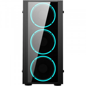 Carcasa Gaming Inaza Black Ship, USB 3.0, 4x 120 mm RGB Led, Panou transparent - Img 3