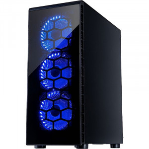 Carcasa Inter-Tech CXC2 Black, USB 3.0, Vent. incluse 3x 120mm LED Albastru - Img 6