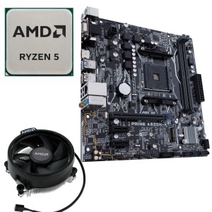 Kit Placa de baza ASUS PRIME A320M-K, AMD Ryzen 5 2400G 3.6GHz, Cooler CPU inclus