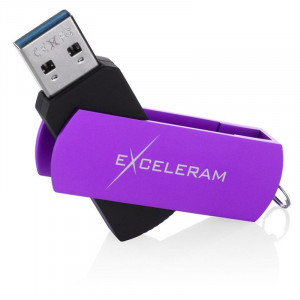 Memorie externa Exceleram P2 64GB, USB 3.1 Gen 1, Negru-Mov - Img 1