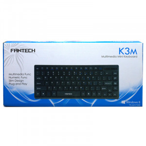 Mini Tastatura Multimedia USB, Fantech K3M, slim 84 taste, design compact, Negru - Img 4