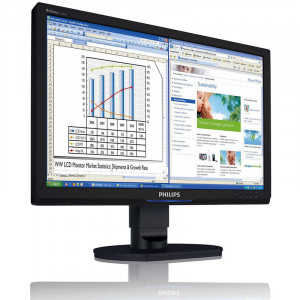 Monitor LCD Philips 24" 240B, 5ms, 1920x1200, DVI, VGA, Cabluri incluse - Img 3