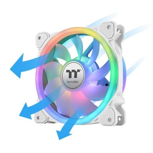 Set 3 ventilatoare Thermaltake Swafan 12 120mm albe iluminare aRGB - Img 3