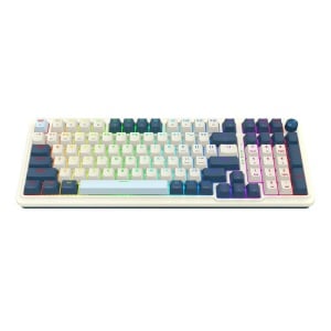 Tastatura gaming mecanica Bluetooth cu si fara fir Redragon Eisa Pro alba cu albastru iluminare RGB - Img 2