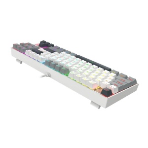 Tastatura gaming mecanica Redragon Kumara alba cu gri iluminare RGB switch-uri rosii - Img 3