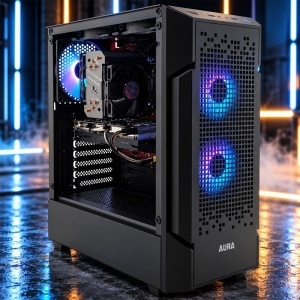 Calculator Gaming Aura V38, Intel Core i5-8500 3.0GHz, MSI MS-7A61 Z370, 16GB DDR4, SSD NVMe 256GB, HDD 1TB, RX 580 8GB GDDR5