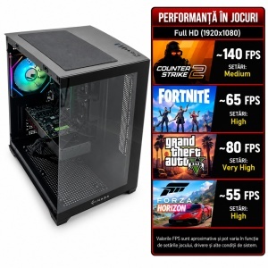 Calculator Gaming Cube V6, Intel Core i5-10500T 2.3GHz, Gigabyte H410M HD3P, 16GB DDR4, SSD NVMe 256GB, HDD 1TB, RX 480 8GB GDDR5 - Img 2