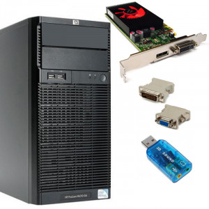 Calculator HP Proliant ML110 G6, Intel Core i3 550 3.2GHz, 4GB DDR3 ECC, ATI Radeon R5 240 1GB DDR3 64-bit, DVI, DisplayPort, 500GB, Placa sunet USB, Adaptor DVI-VGA - Img 1