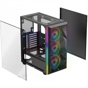 Carcasa Gaming Gamdias Athena M2, MiddleTower, USB 3.0, Panou transparent, 3x 120mm LED RGB - Img 3