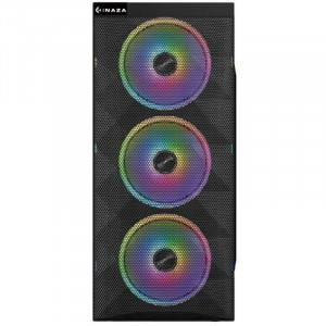 Carcasa Gaming Inaza Stealth RGB, USB 3.0, 3x Vent. 120 mm LED RGB, Panou transparent - Img 2
