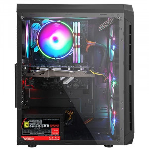Carcasa Gaming Segotep Snake Black, USB 3.0, Panou Transparent - Img 3