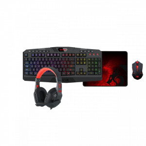 Kit Gaming Redragon S101-BA, Tastatura Harpe PRO RGB, Mouse Centrophorus, Casti Garuda, Mouse pad Archelon M - Img 2