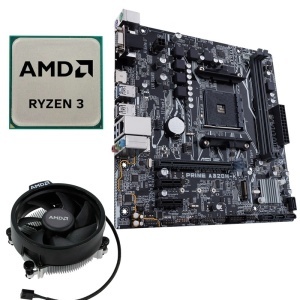 Kit Placa de baza ASUS PRIME A320M-K, AMD Ryzen 3 2200G 3.5GHz, Cooler CPU inclus