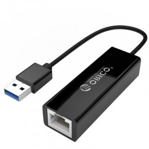 Placa de retea externa Orico UTJ-U3 Gigabit, 1x USB 3.0 Male - 1x RJ45 Female, Negru - Img 1