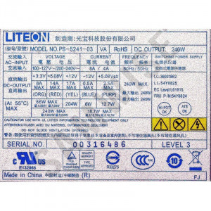 Sursa 240W Liteon PS-5241-03, 24-pin ATX, 4-pin CPU, 2 x SATA, ideala pentru benzile de LED-uri - Img 4
