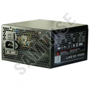 Sursa Inter-Tech Line-Ex 450W, 6x SATA, 3x Molex, PFC Activ, 2x PCI-Ex, Ventilator 120mm - Img 1